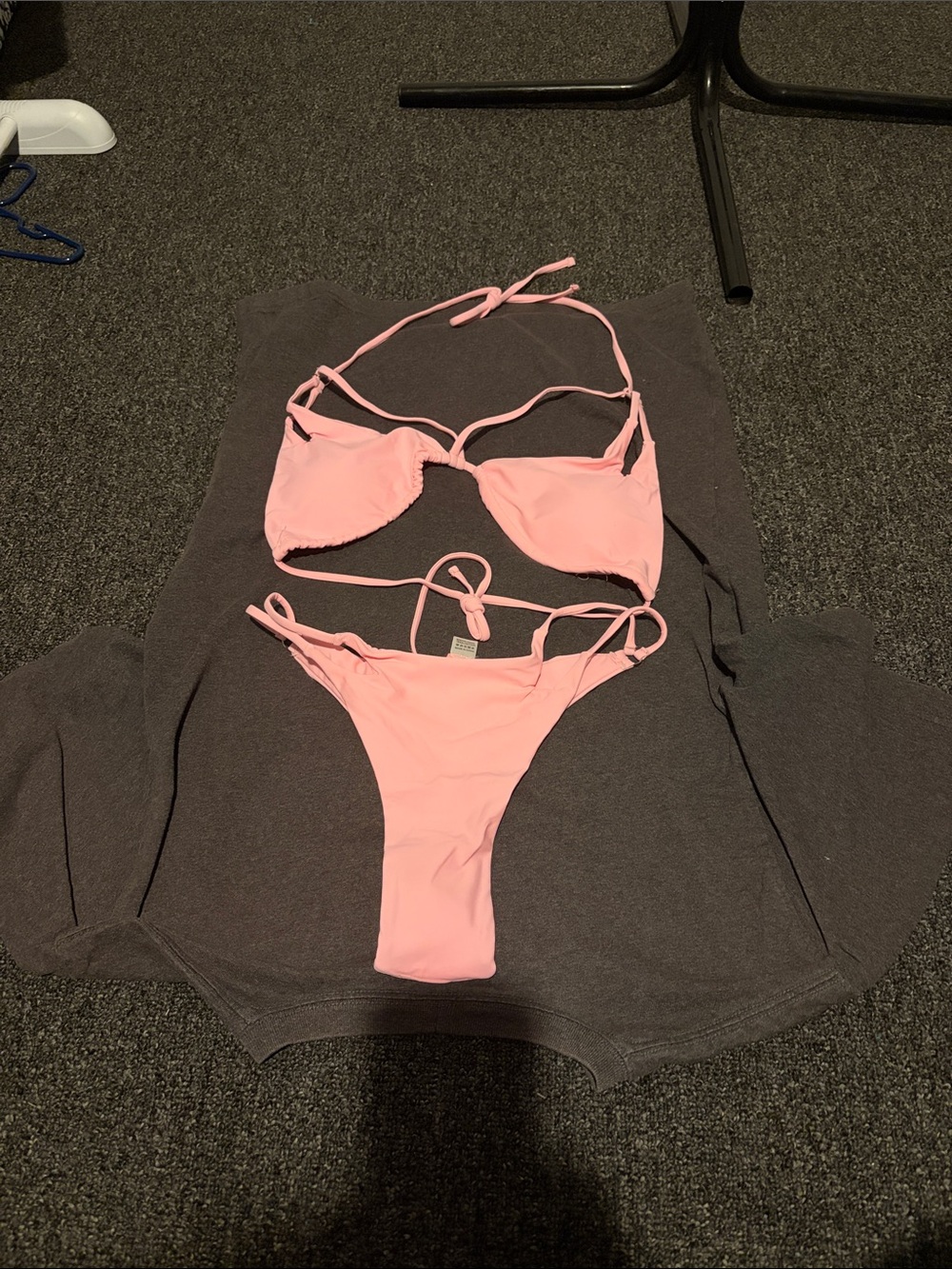 Source Unknown Light Pink String Bikini Set - Women Swim size L
